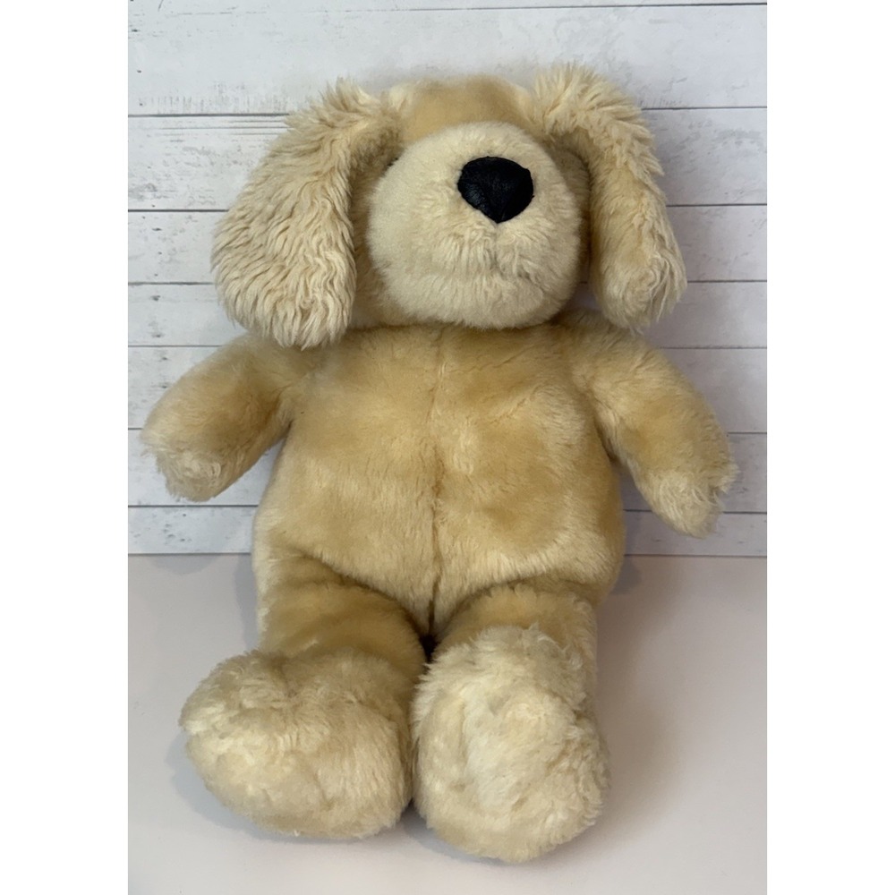 Vintage Purfect Bear 15" Plush Puppy Dog Tan Stuffed Animal USA